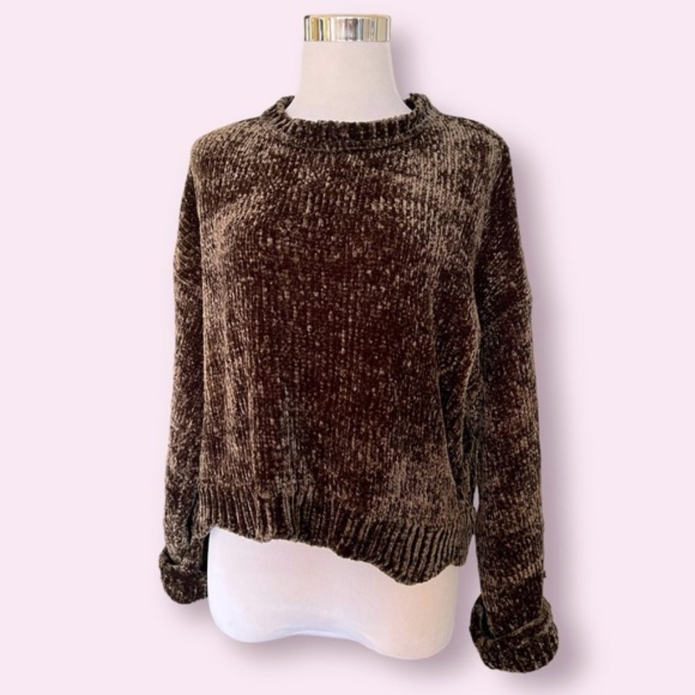 Zara Knit Chenille Crop Sweater